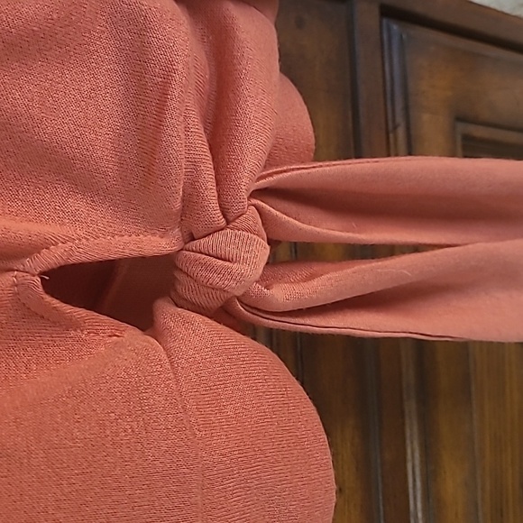 Style & Co. Embroidered Tie hem Apricot top Size L - Picture 4 of 8